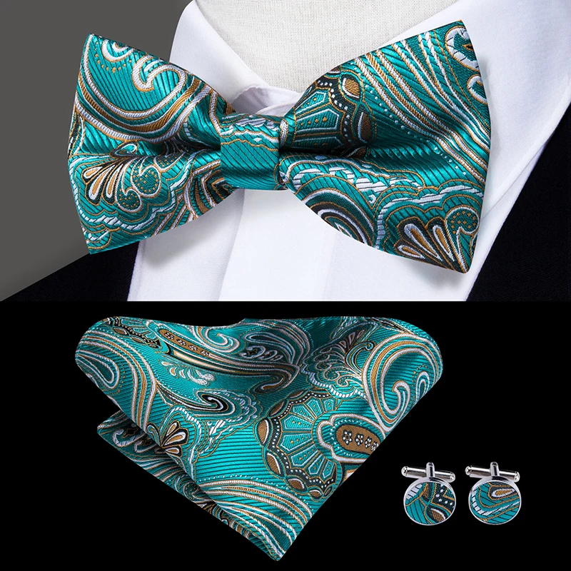 LH 508 Hi Tie Brand Designer Luxury Paisley Bow Ties for Men Wedding