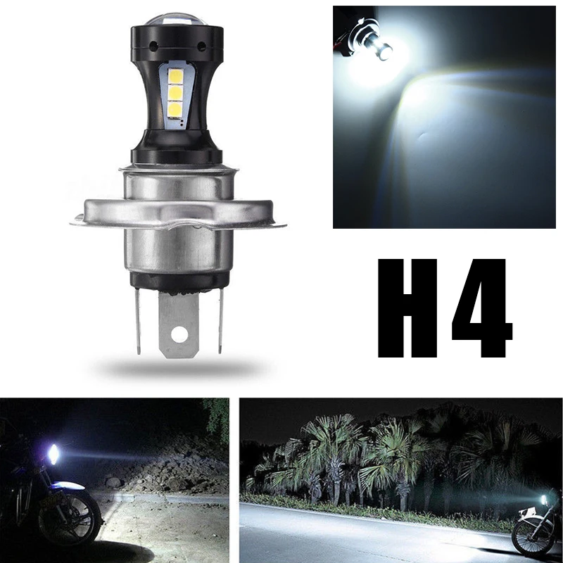 

2019 new White H4 Motorcycle Motorbike 18SMD 3030 LED Hi-Lo Beam Headlight Lamp Bulb 6500K 12V