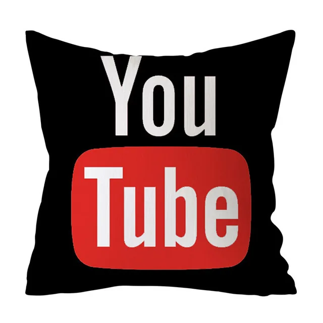 Custom You Tube Cushion Cover Logo Wechat Snapchat Skype Viber Phone Instagram Decor Facebook Pillow Case for Office Accessories