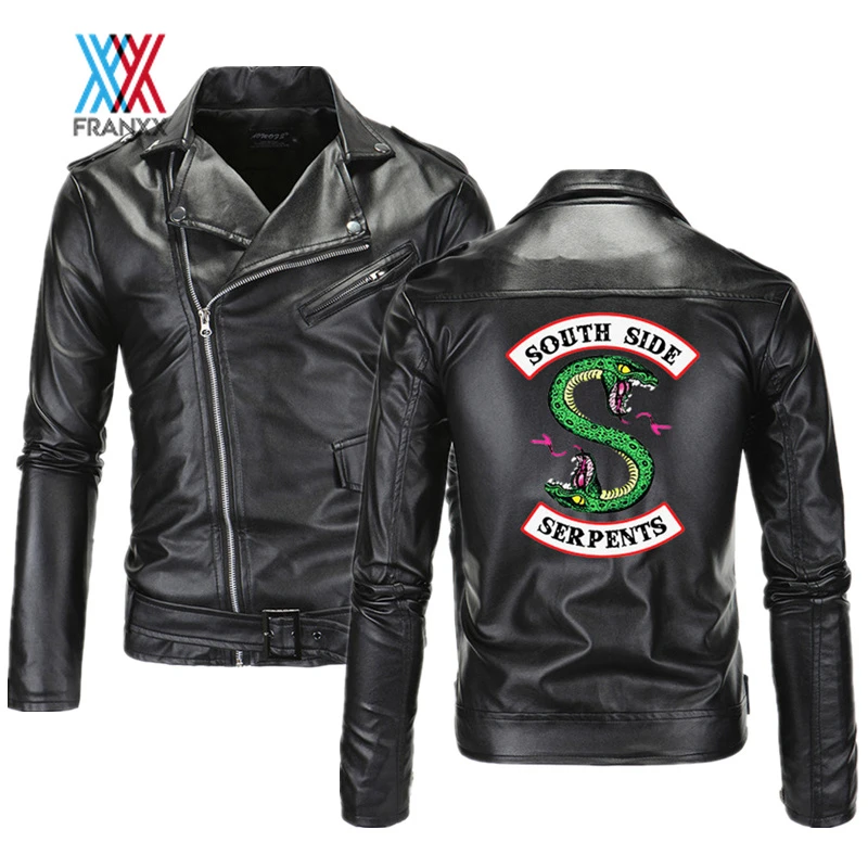 FRANXX – veste en cuir de Riverdale pour homme, Streetwear, côté sud,  serpent noir | AliExpress