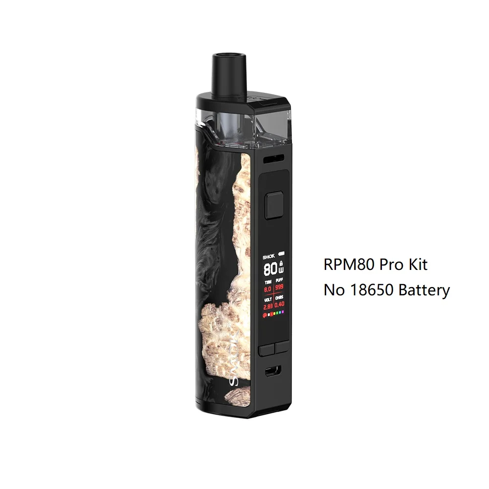 Бесплатный подарок SMOK RPM80 Pod Kit с аккумулятором 3000 мАч vs SMOK RPM80 Pro Kit No 18650 аккумулятор 5 мл Pod Max 80 Вт vs Vinci X/aegis boost - Цвет: Black Wood Pro