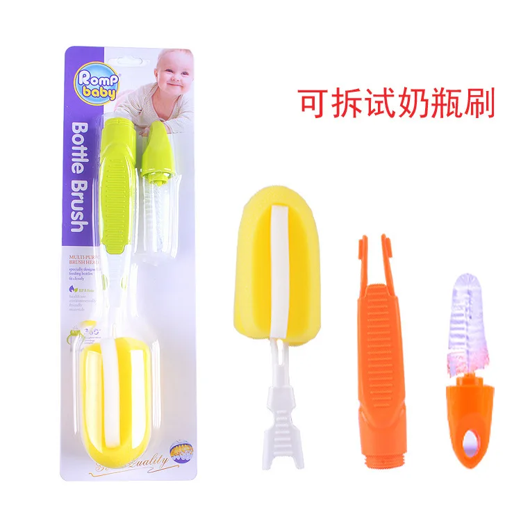 

Large Size Sponge Bottle Brush Cleaning Pacifier Brush 360-Degree Rotating BABY'S Feeding Bottle Cleaning Brush Set