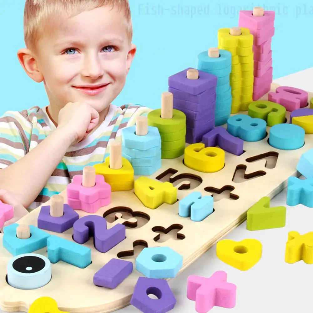 

Fish-shaped Sorting Learning Educational Toys Colors Stacking Number Counting Boards Fish Shape Logarithmic Plate Puzzle Toy