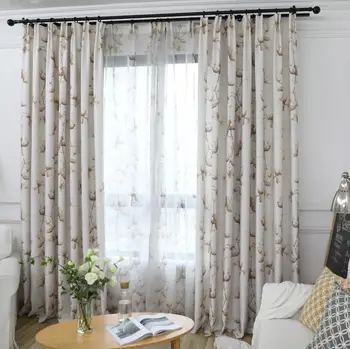 

Modern Nordic Minimalist Living Room Curtains Custom Mediterranean Shade Pine Fruit Bedroom Floating Window Cotton Linen