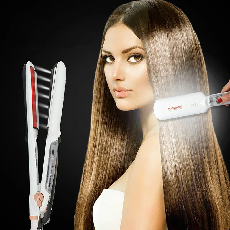 Профессиональный паровой выпрямитель для волос керамический паровой Инфракрасный нагревательный плоский утюг Steampod Salon 2 дюйма большой размер выпрямитель для волос
