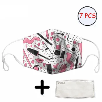 

THIKIN Mouth Mask Lipstick Cosmetics Pattern Girls Fashion Reusable Elastic Face Mouth Mask Cartoon Mascherine Antivirus 2020