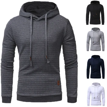 Autumn Men Long Sleeve Pure Color Hooded Daily Sweatshirt Joggers Hoodies Mens Street Wild Drawstring Tracksuits