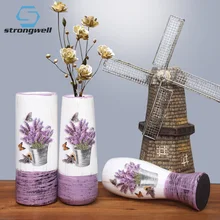 Strongwell Европейский ретро фиолетовый керамическая ваза для цветов скандинавский минималистичный Современный домашний декор для гостиной свадебный Декор подарок