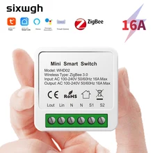 SIXWGH Tuya Zigbee Smart Home Automation Switch Works With Smart Gateway supports Google Home Alexa Voice control APP Timing