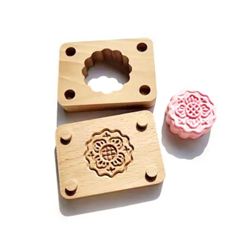 Деревянная форма для выпечки Mooncake, двухслойная форма для выпечки в китайском стиле, форма для выпечки Mooncake, сделай сам, для торта, кондитерских изделий, мыло ручной работы, печенье