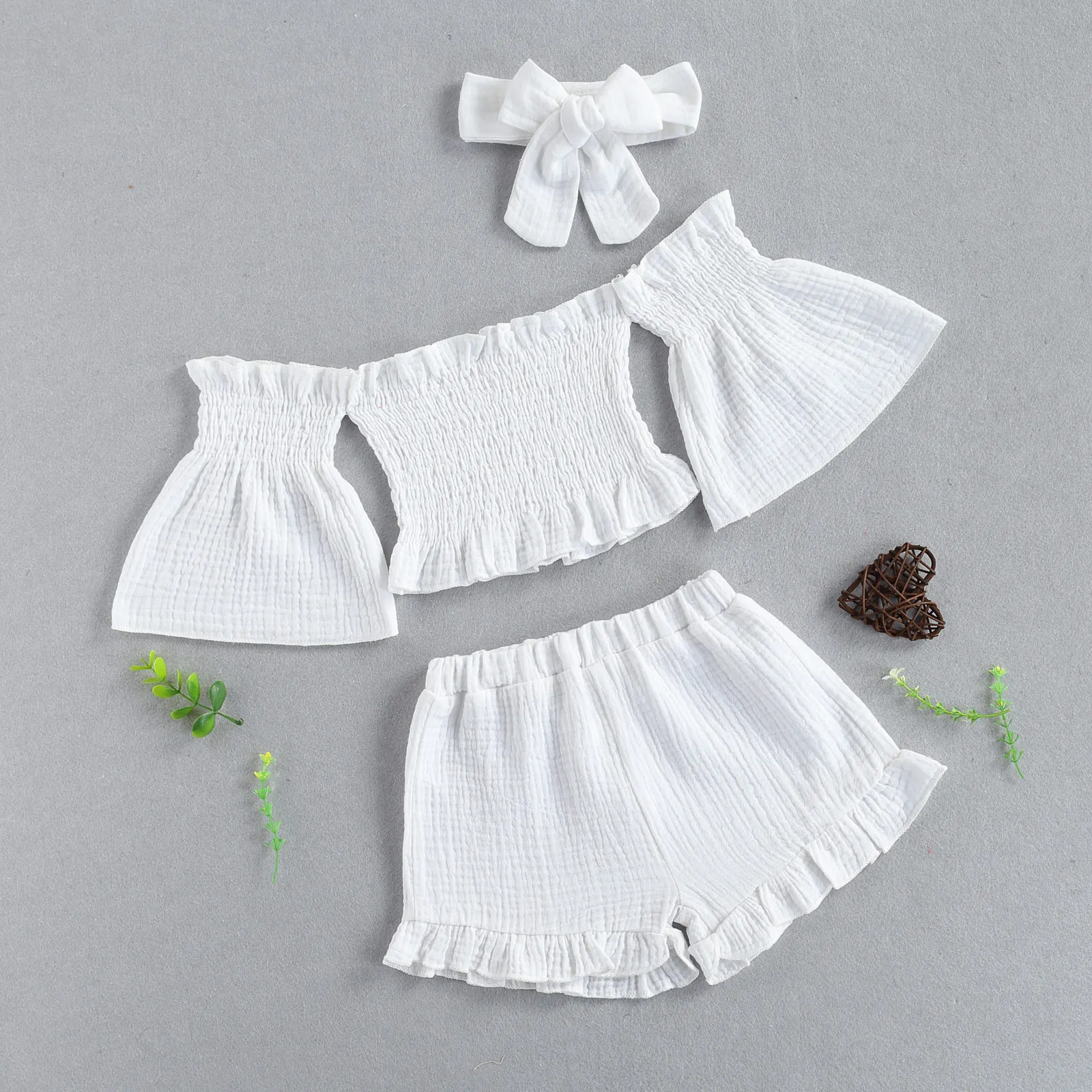 Baby Girl Off-Shoulder Outfit Set 3