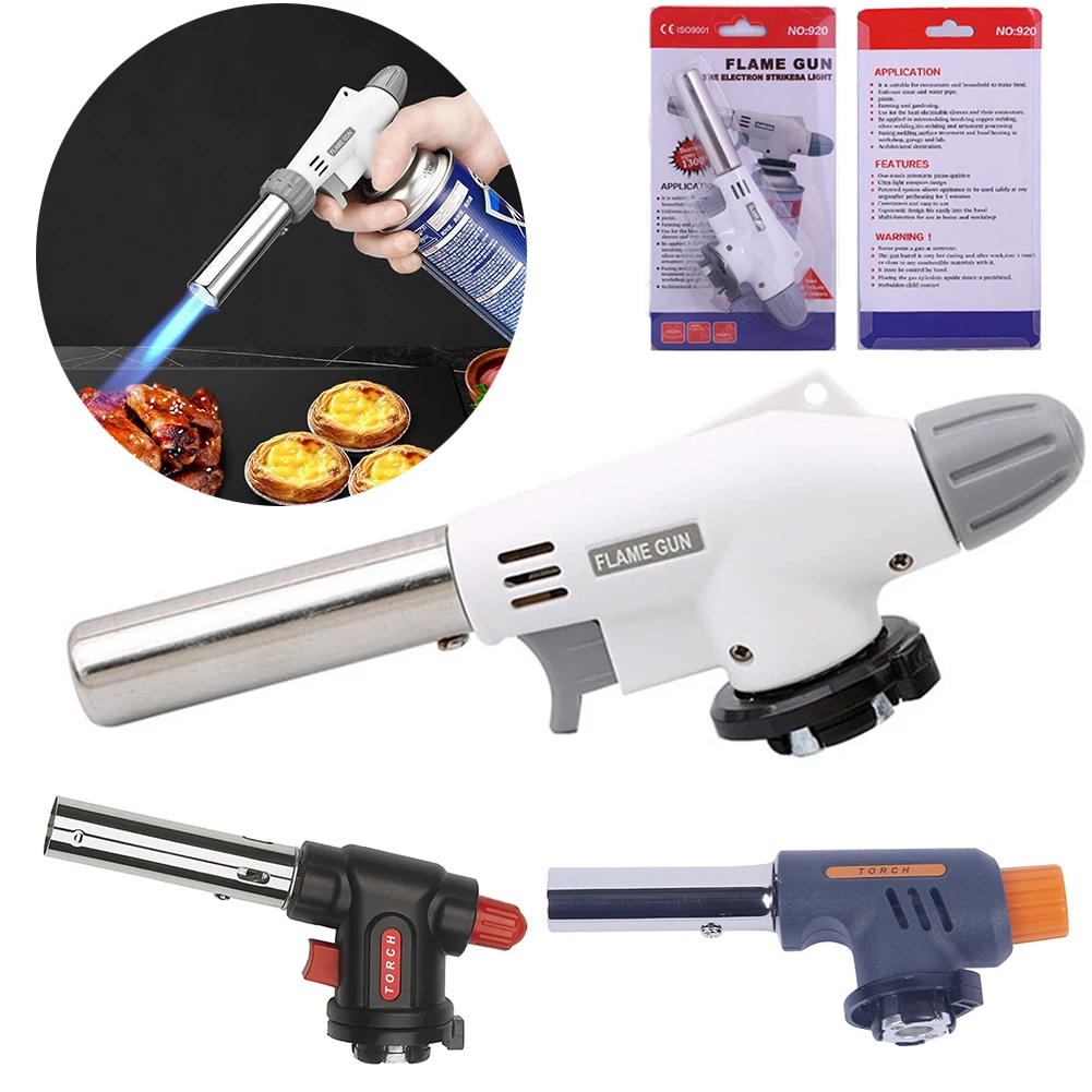 Gas Torch Flame Gun Blowtorch Cooking Soldering Butane AutoIgnition gas-Burner Lighter Heating Welding Burner | Спорт и развлечения