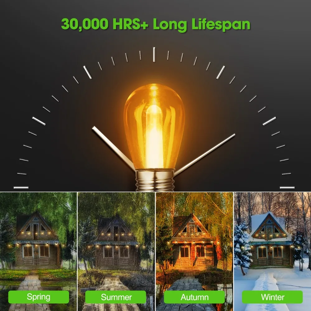 LITOM Solar Powered String Lights 12Pcs Crystal LED Bulbs with 5 Light Modes Garden Xmas Party IPX5 Waterproof LED String Lights (3)