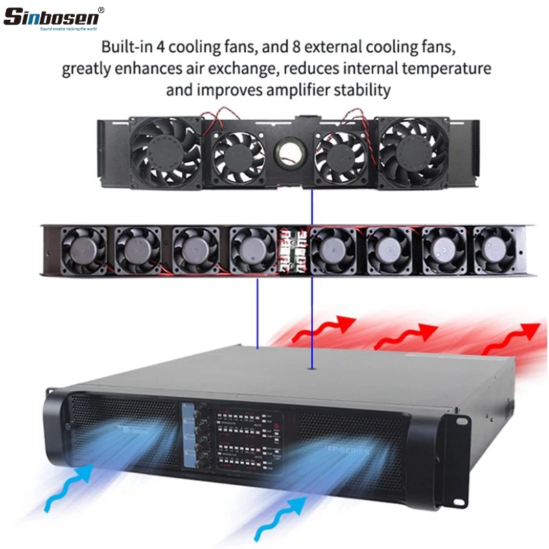 Высокая Мощность усилитель Fp 4400W 2000q трубки стерео аудио DJ сабвуфер PA Динамик 18