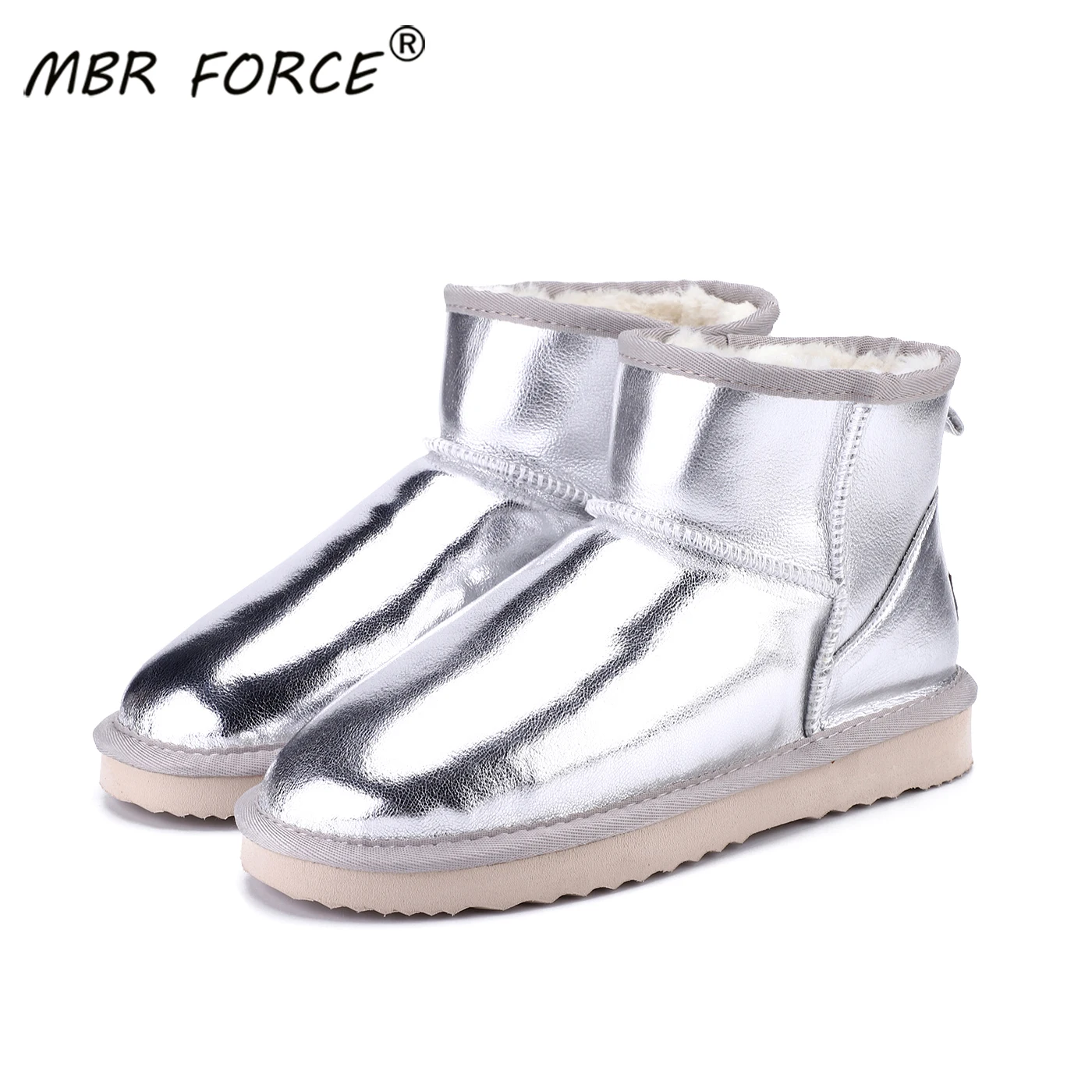

MBR FORCE new Australia Women Snow Boots 100% Genuine Cowhide Leather Ankle Boots Warm Winter Boots Woman shoes large size 34-43