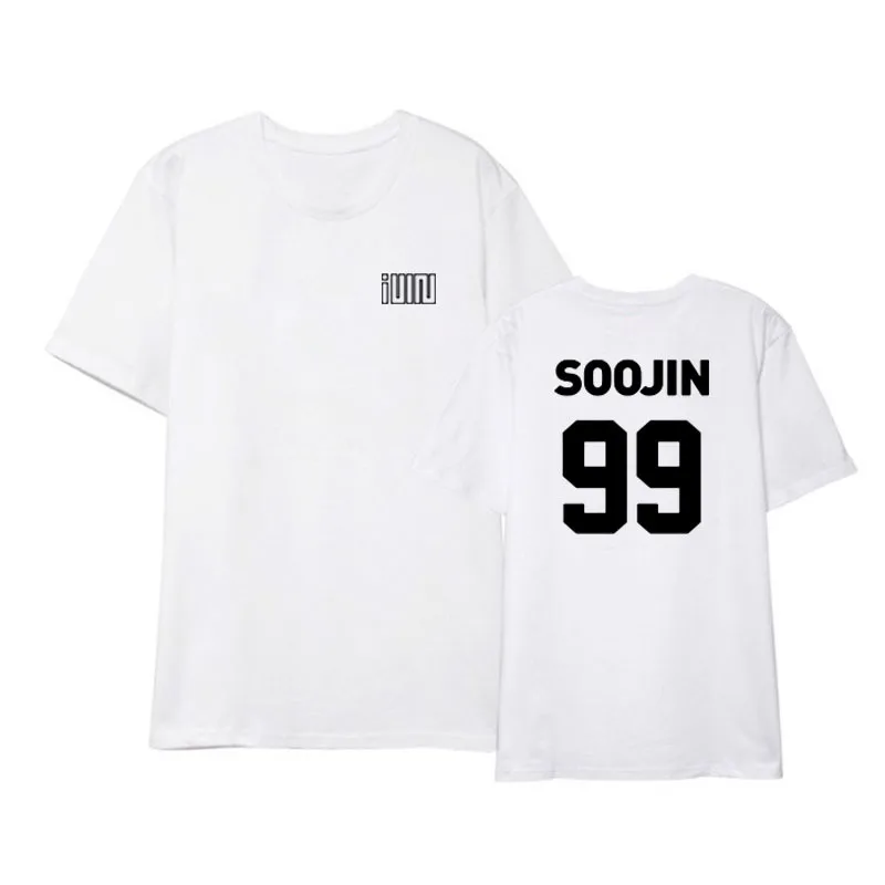 White-SOOJIN Kpop GIDLE(G) I-DLE G-IDLE альбом рубашки хип-хоп Повседневная Свободная одежда футболка футболки топы с короткими рукавами футболка DX1120 - Цвет: White-SOOJIN