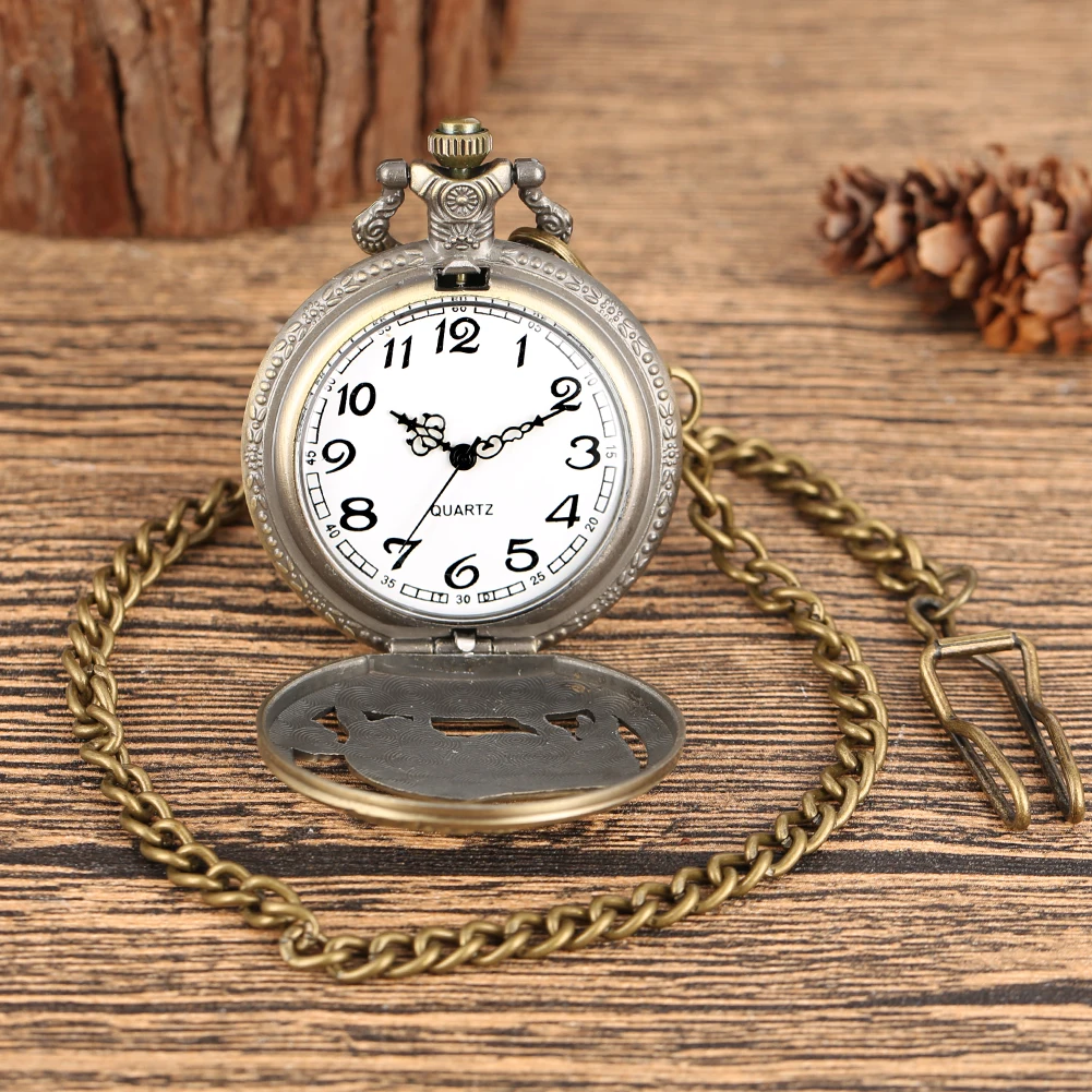 Ретро Бронзовый кварцевые карманные часы Китайский Зодиак модель стимпанк ожерелье кулон брелок часы Топ подарки унисекс relogio de bolso