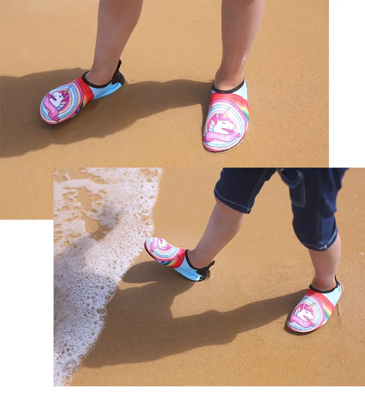 Детские спортивные пляжные сандалии; единорог; Фламинго; носки для купания; детская обувь для плавания; обувь для морской погоды; тапочки