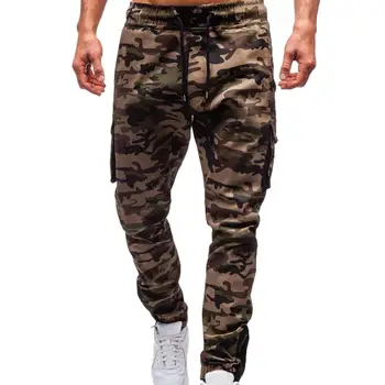 

Men Overalls Pants Tactical Camouflage Print Drawstring Elastic Waist Long Pants Trousers Fashion Sweatpants For Men's Clothings
