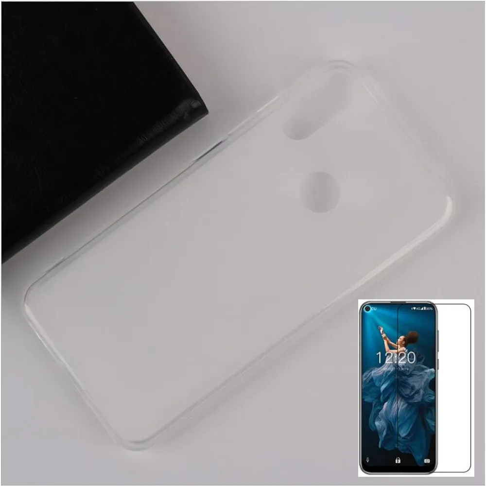 0,3 мм 2.5D прозрачное закаленное стекло протектор экрана для Oukitel C17 Pro матовая черная Задняя накладка чехла из ТПУ для Oukitel C17 Pro - Цвет: White With Glass