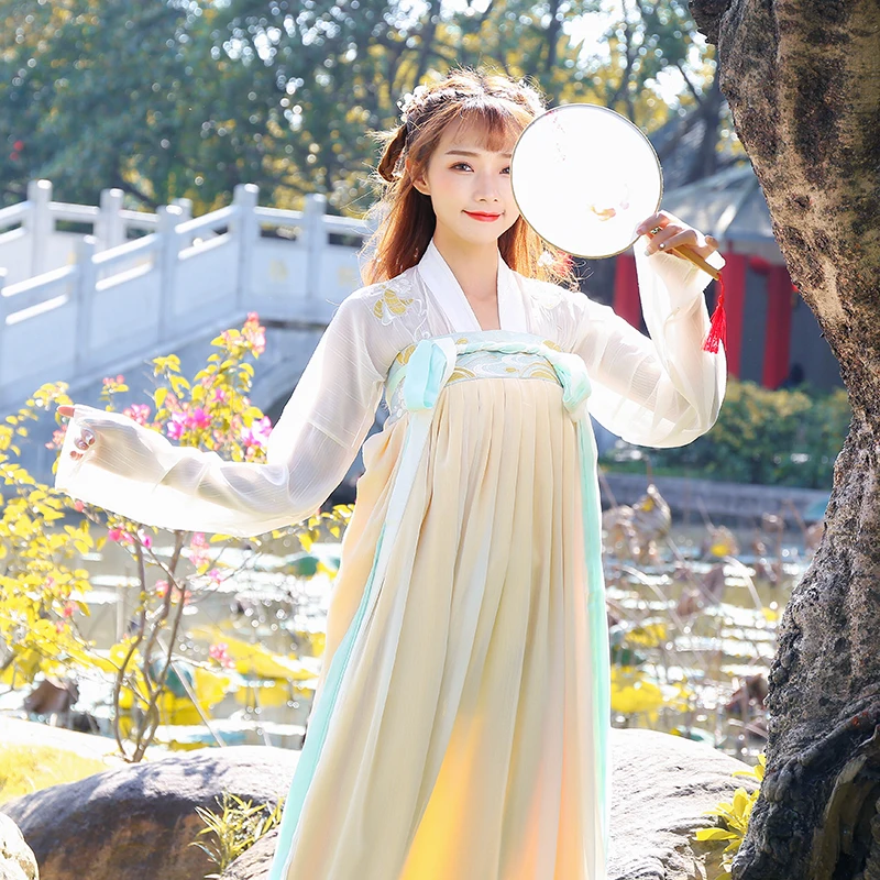 Hanfu женское китайское платье Китайский народный танец костюмы традиционная