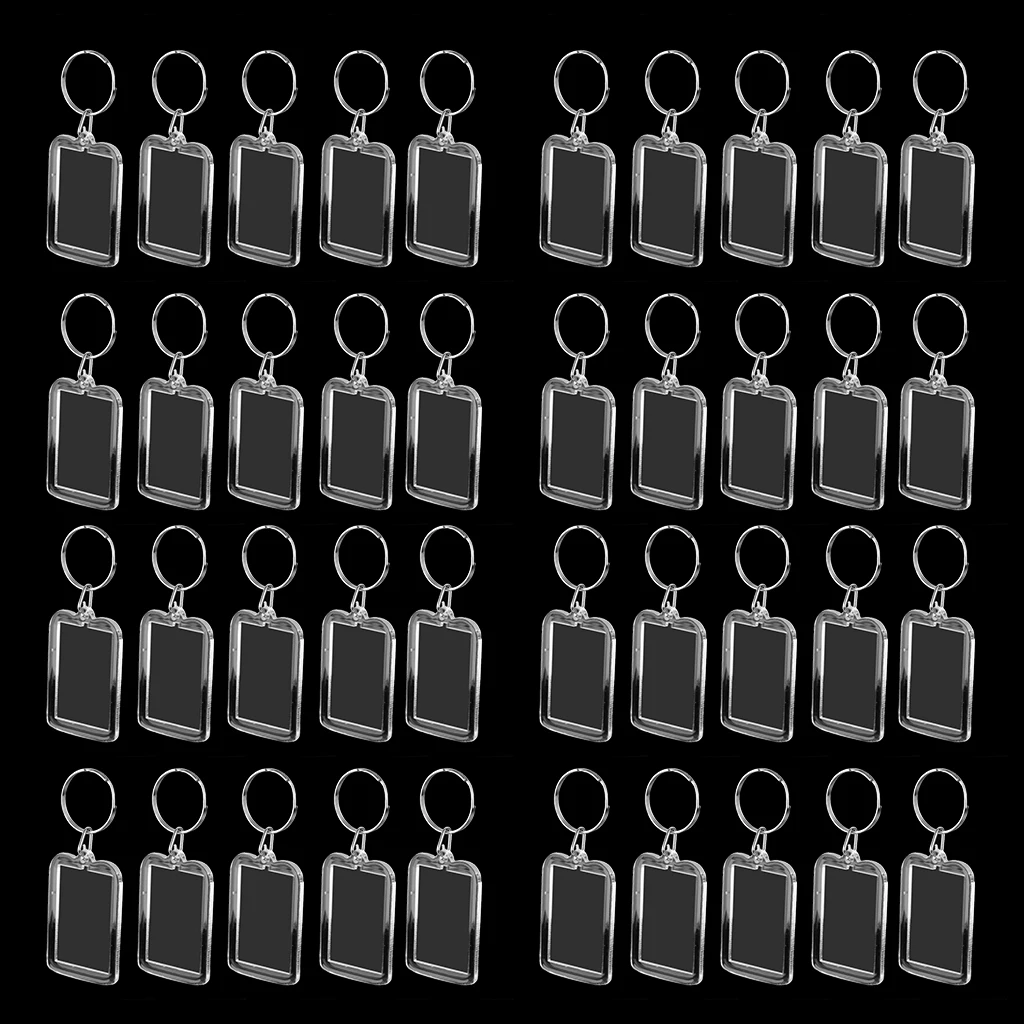 40 pcs Acrylic Photo Keychain Custom Frames Personalized Snap in Insert Clear Blank DIY Picture Frames Key Chains 40 pcs Acrylic Photo Keychain Custom Frames Personalized Snap in Insert Clear Blank DIY Picture Frames Key Chains