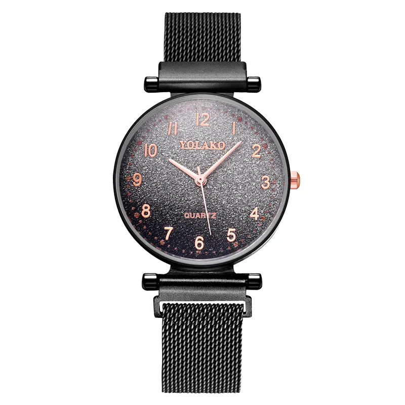 

Magnet Number Gradient Watches Women Dress Fashion Mesh Wristwatches Quartz Watch Internet celebrity Girls Relogio Female