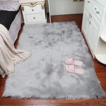 Серый мохнатый, шелковистый, плюшевый ковер из искусственного меха, прикроватные коврики, прямоугольные, мягкие, из искусственной овчины, меховые коврики, коврик для спальни/ковер