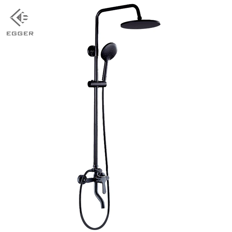 

EGGER Black Household Bathroom Copper Shower Set Nozzle Four-Speed Shower Set Ceramic Spool Plating Adjustable Shower Set