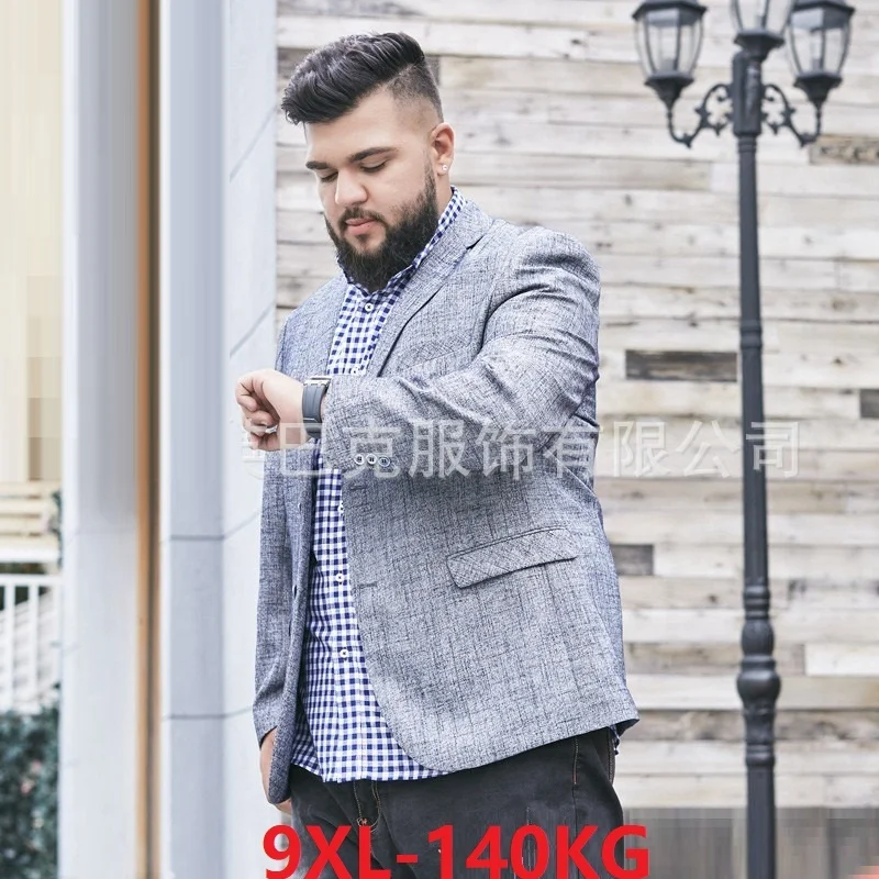 Высококачественный осенний мужской костюм больших размеров 6XL 7XL 8XL 9XL мужские дорогие куртки Повседневный модный однобортный Блейзер костюм 60