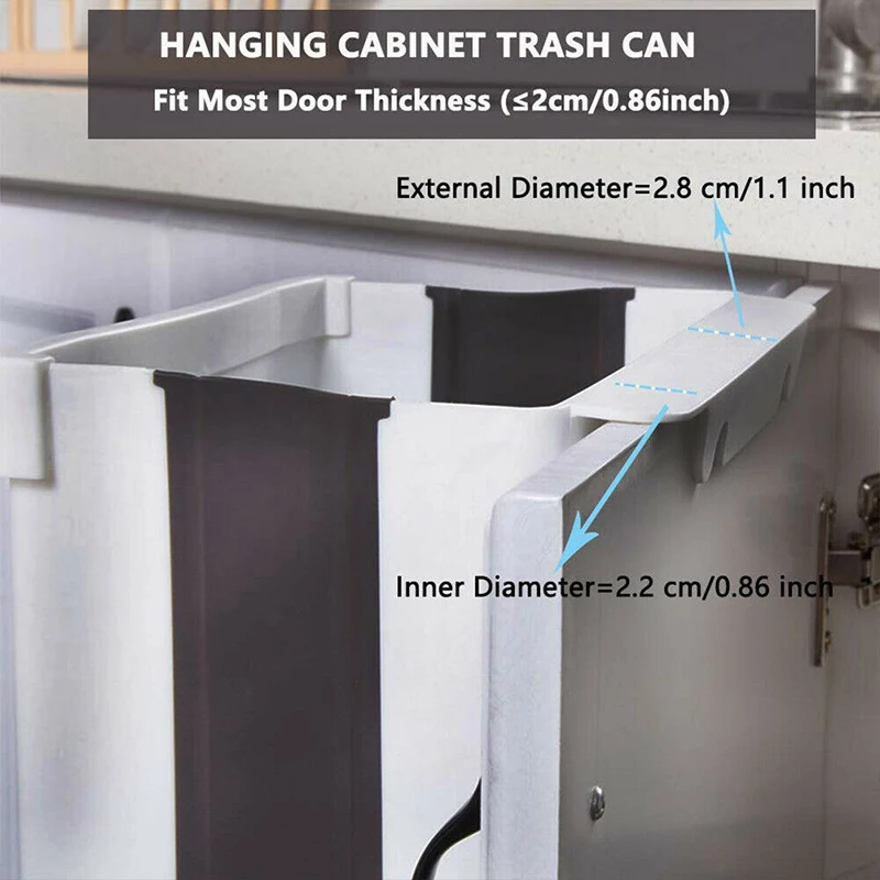 Складная подвесная корзина для мусора для уборки кухни Съемная кухонная мусорная корзина легко складывается экономит место для автомобиля