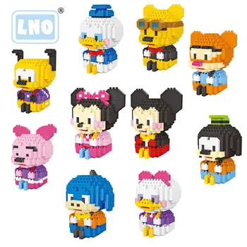 

10pcs/lot LNO 292-301 75mm Box Size Yellow Sitting Dog plastic cartoon model children gift toy Small Particle Building Block