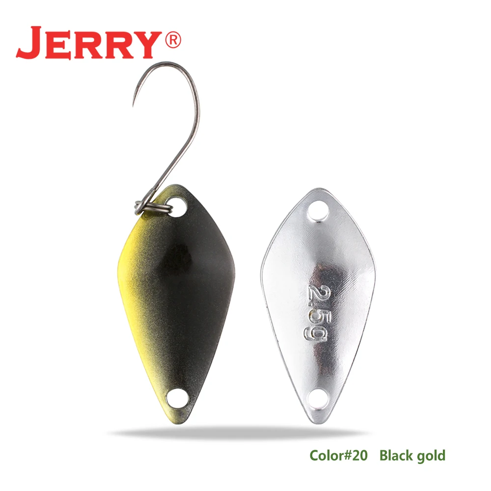 Jerry 2,5 г 3,5 г 5,5 г маленькие микро рыболовные ложки форель Колеблющаяся блесна для рыбалки Спиннер приманка двухсторонний цвет - Цвет: black gold