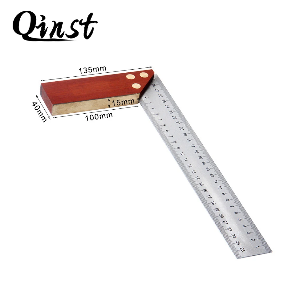 

Angle Ruler 300mm Stainless Steel Metric Marking Gauge Wooden Base Woodworking Square Woodworking Machinery Parts