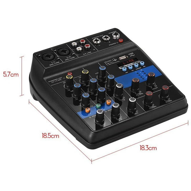Small Mixer 4 Channel Bluetooth MP3 Reverb Effect