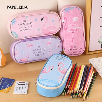 

Flamingo Pencil Case School Pencil Cases For Girls School Supplies Stationery Cute Big Pencil Box Bag Pencilcase School Tool