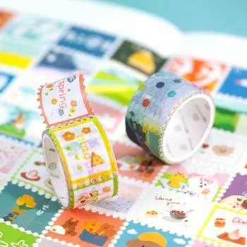 

20pcs Washi Masking Tapes A lot of fun Fresh and cute Cartoon Decorative Adhesive Scrapbooking DIY Paper Japanese Stickers 3m