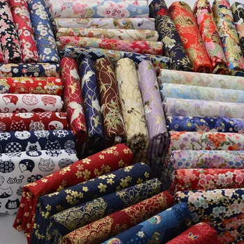 

half meter handmade 100% cotton cartoon flower butterfly cherry red crown crane sea wave print fabric soft breeze cloth T1058