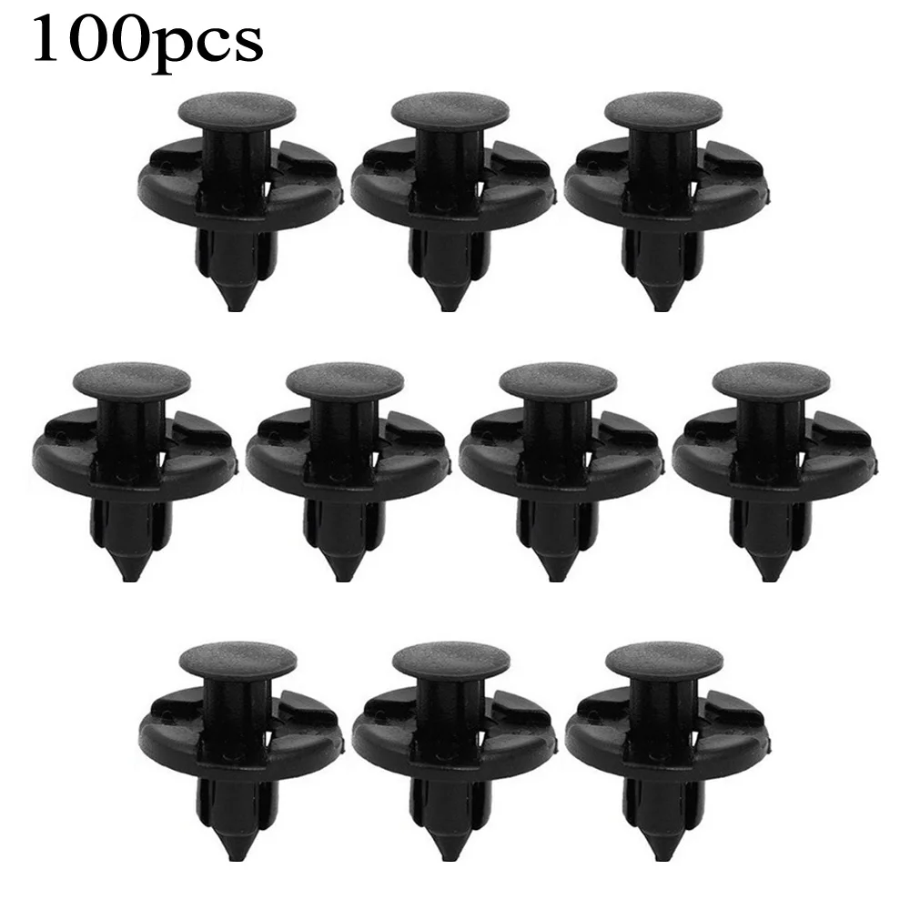 100 шт. Автомобильная черная заклепка с застежкой Брызговики бампер крыло нажимные зажимы 8 мм для Nissan