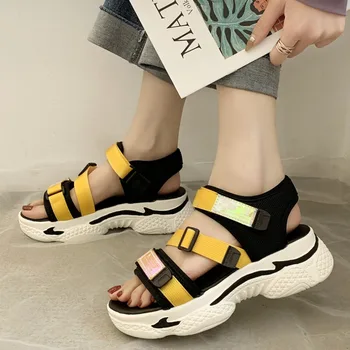 

Designers Women Chunky Sandals 2020 Summer Fashion Platform Sandal Gladiator White Beach Casual Shoes Wedges Shoes For Woman 6cm