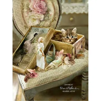 

DIY 5D Diamond Painting Cross Stitch"Fairy Full Square Crystal,Diamond Embroidery cat Picture of Rhinestones Mosaic Home Decor