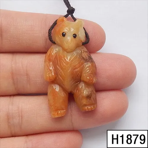 H1879 Амазонит драгоценный камень резные животные просверленные подвески, коала и медведи - Color: H1879