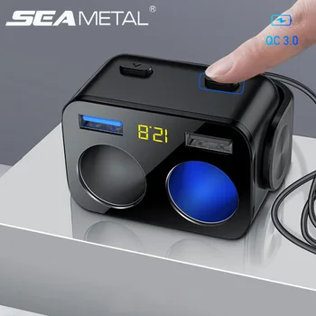 1 に 2 車の充電器デュアル USB ポート急速充電シガーライターソケットスプリッタ独立した液晶画面