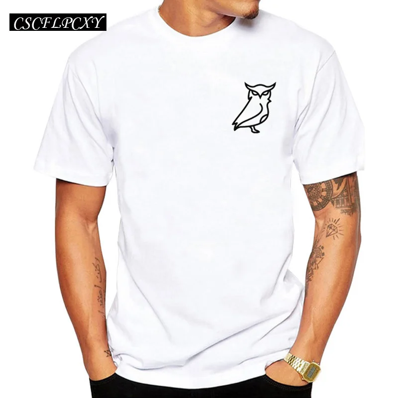 

Luca T.F Wob Sticker Design 2019 Newest Men t-shirt Summer Fashion Pocket Bird Printed Tee Shirts Short Sleeve Hipster Tops