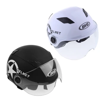 

Half Face Motorcycle Helmet with Short Sun Visors Fastening Buckle