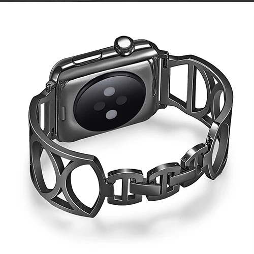 Для Apple Watch ремешок 44 мм 40 мм 38 мм 42 мм модный металлический браслет из нержавеющей стали ремешок для iWatch серии 5 4 3 2 1 ремешок для часов - Цвет ремешка: black