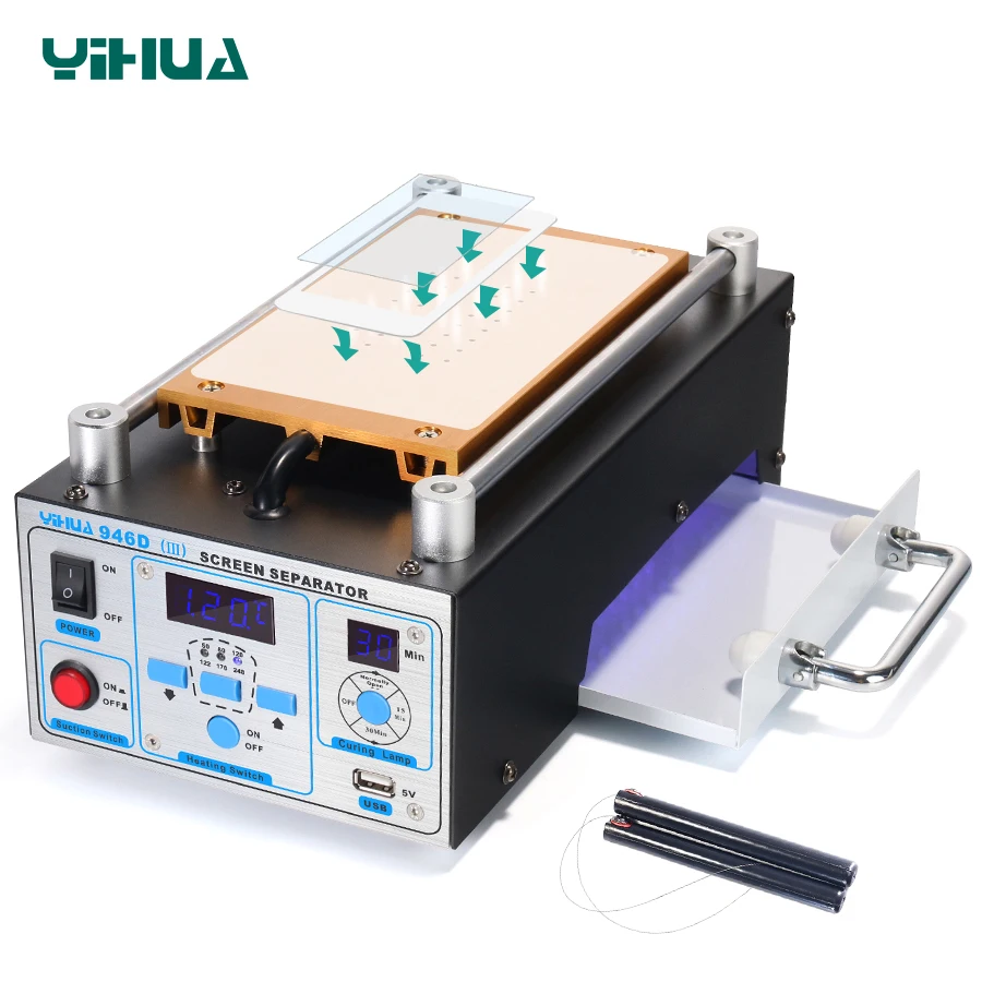 YIHUA 946D III сепараторы для ЖК экрана платформа УФ клея отверждающая машина