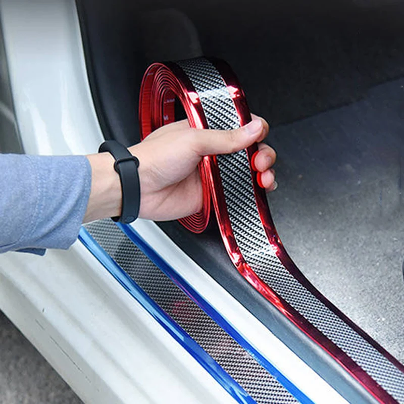 Car Sticker 5D Carbon Fiber Rubber Protector Door Sill Styling Bumper Strip Protectors Auto Accessories | Автомобили и мотоциклы