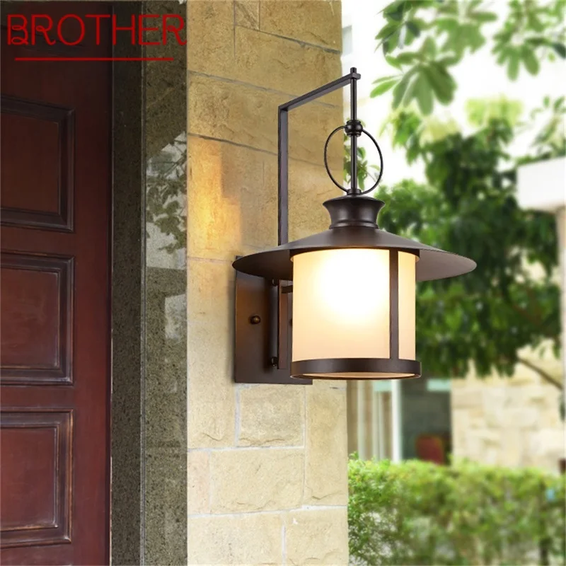 

BROTHER Outdoor Wall Lamp Classical Retro Sconces Light Waterproof IP65 Home LED For Porch Villa