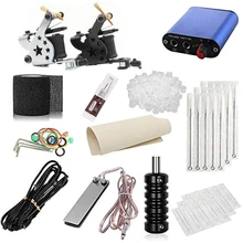 Горячее предложение 1 комплект профессиональная машина для татуировки для тела источник питания оборудование для татуировки комплект для татуировки для начинающих Поставки